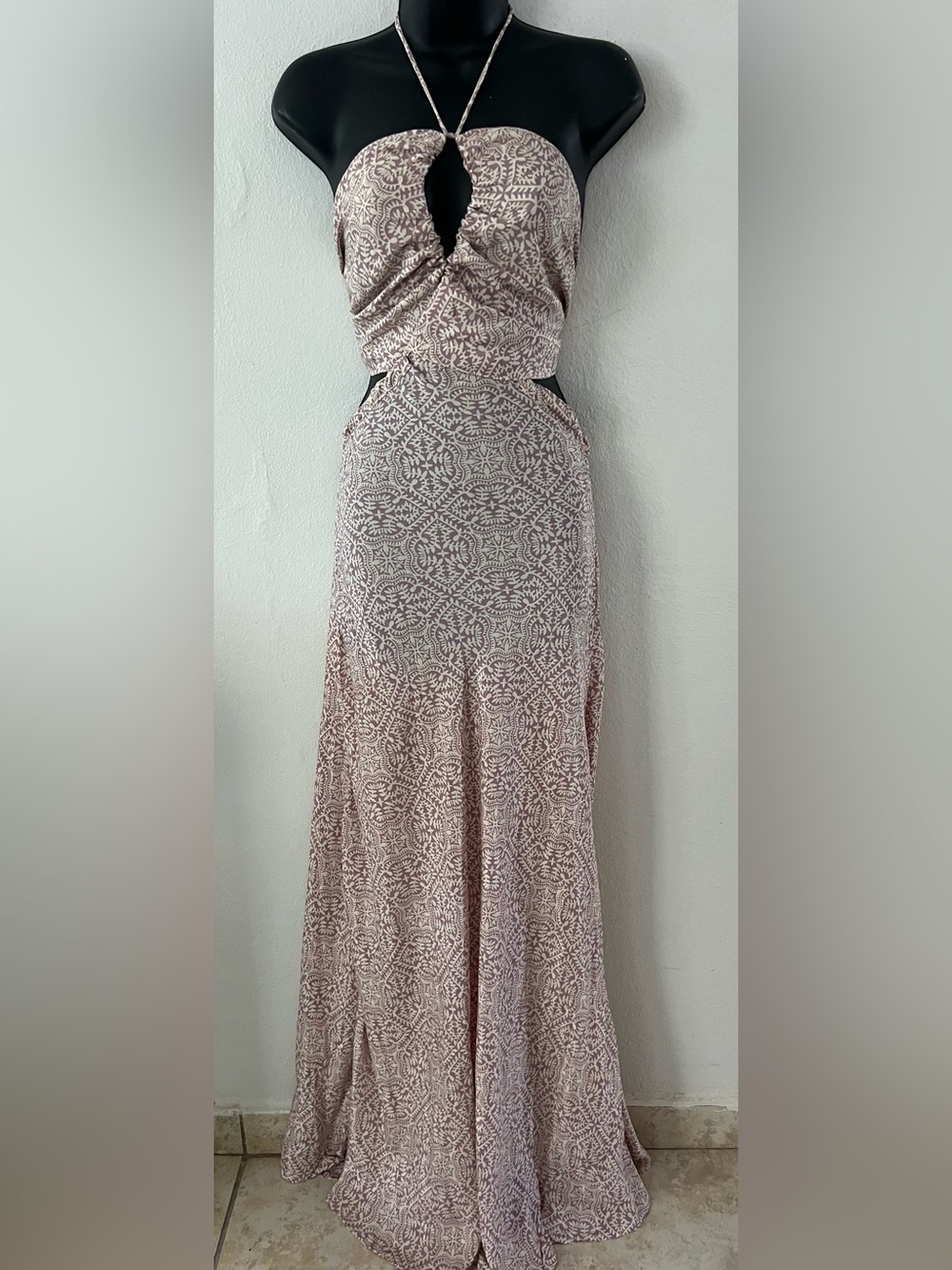Women's Lavender Patterned Maxi Dress